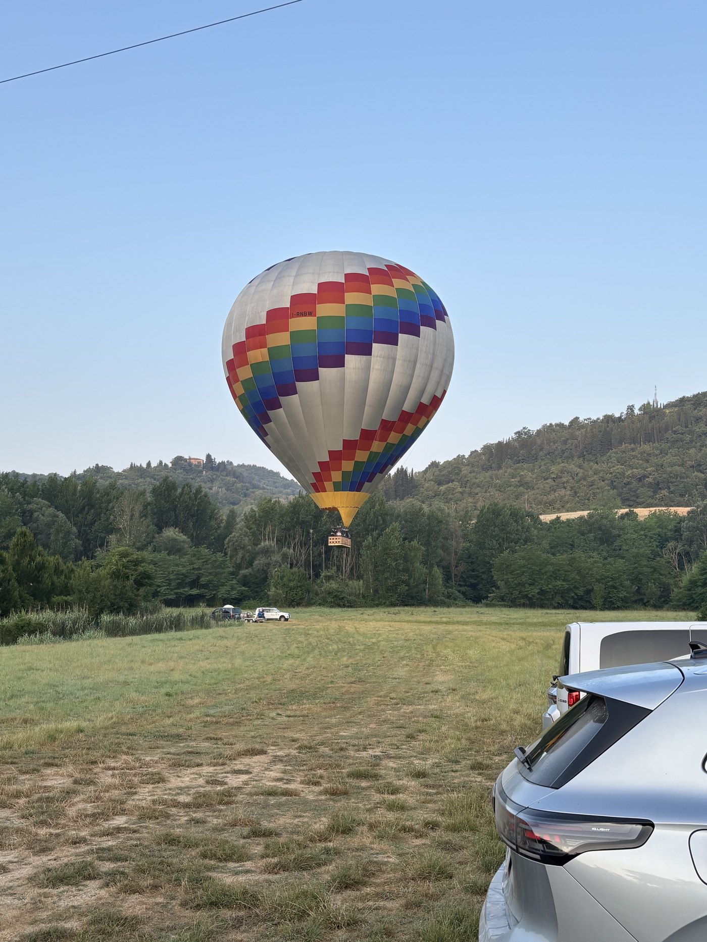 Hot air balloon during travel