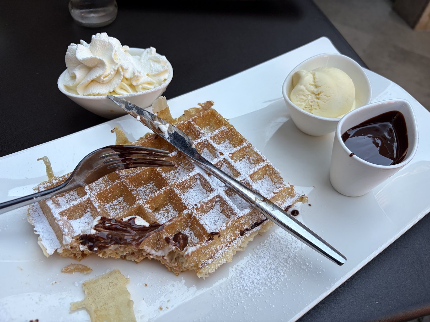 Belgian waffles during travel